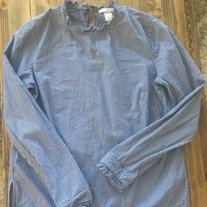 H&M high collar stripped blouse